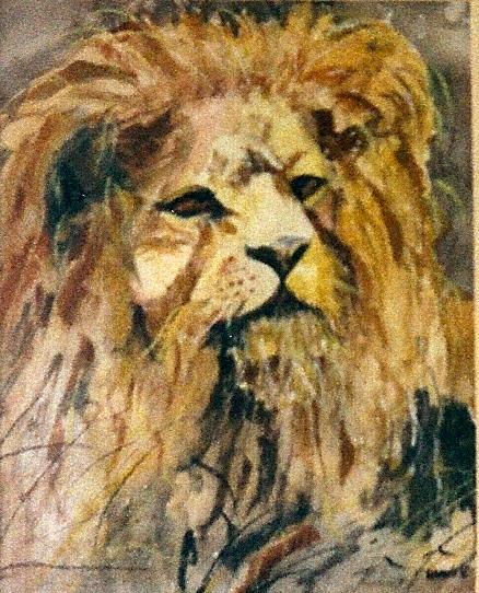 Aquarel Leeuw